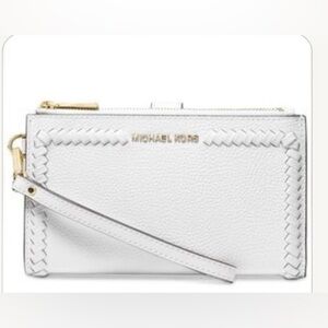 MICHAEL MICHAEL KORS Jet Set Double-Zip Pebble Leather SmartPhone Wristlet